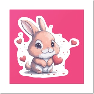 Minimal Cute Baby Rabbit Posters and Art